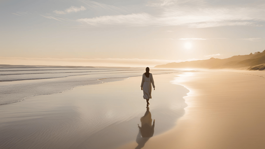 A serene landscape with a sunrise symbolizing new beginnings and hope after divorce.