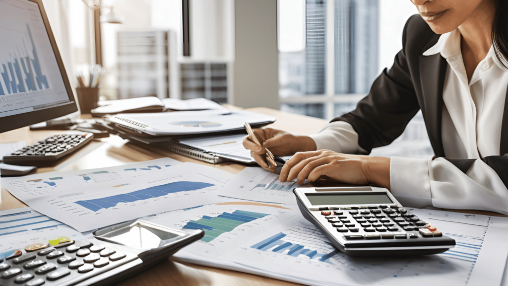 A forensic accountant analyzing financial documents during a divorce case.