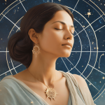 An illustration of a birth chart with stars and planets in the background, symbolizing how astrology provides emotional guidance after divorce.
