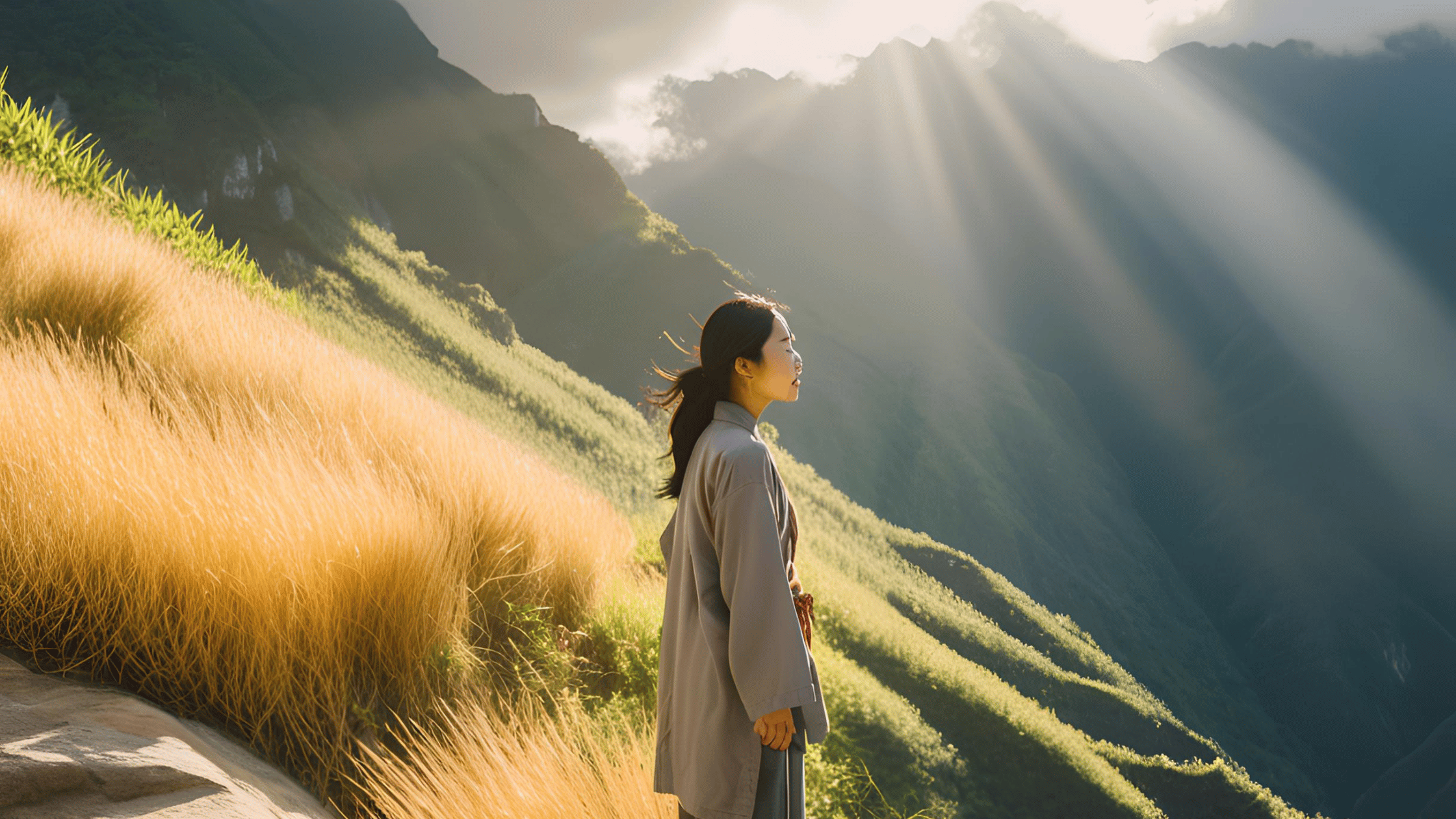 Person standing on a mountain, looking at sunrise, symbolizing hope and resilience after unmarried separation.